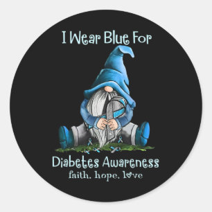 Adesivo Eu Visto Azul Para A Consciência Da Diabetes Gnomo