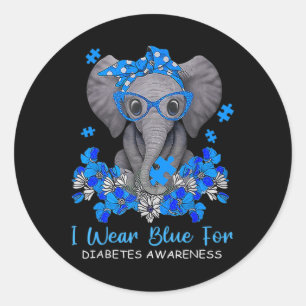 Adesivo Eu Visto Azul Para A Sensibilização Do Elefante Co