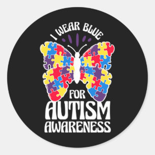 Adesivo Eu Visto Azul Para Autismo Sensibilização Borbolet