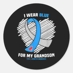 Adesivo Eu Visto Azul Para Meu Avô Tipo 1 Diabetes Awaren