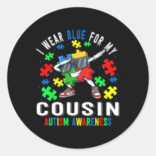 Adesivo Eu Visto Azul Para Meu Primo Autismo Dia de Consci