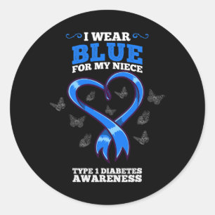 Adesivo Eu Visto Azul Para Meu Próprio T1D Tipo 1 Com Conh
