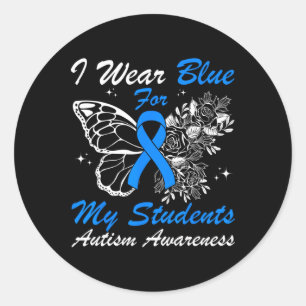 Adesivo Eu Visto Azul Para Meus Estudantes Autismo Borbole