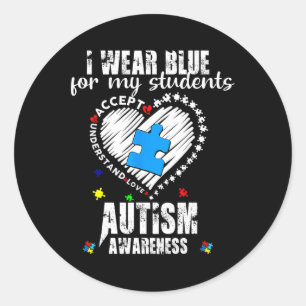 Adesivo Eu Visto Azul Para Meus Estudantes Autismo Sensibi
