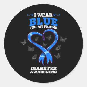Adesivo Eu Visto Azul Para Minha Consciência Da Diabetes A
