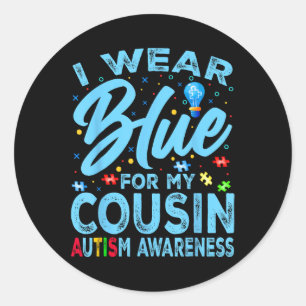 Adesivo Eu Visto Azul Para Minha Consciência Do Autismo Pr