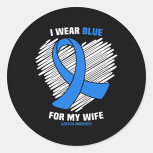 Adesivo Eu Visto Azul Para Minha Esposa Alopecia Consciênc