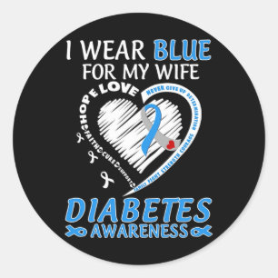 Adesivo Eu Visto Azul Para Minha Esposa Diabetes Consciênc