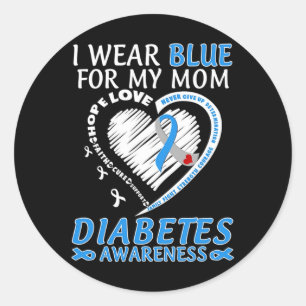 Adesivo Eu Visto Azul Para Minha Mãe Sensibilizar A Diabet