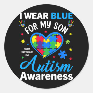 Adesivo Eu Visto Azul Para O Meu Filho Autismo Consciência