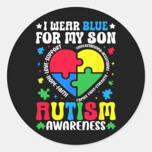 Adesivo Eu Visto Azul Para O Meu Filho Autismo Consciência
