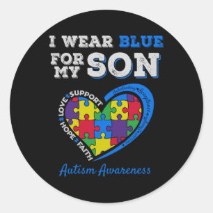 Adesivo Eu Visto Azul Para O Meu Filho Autismo Consciência