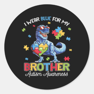 Adesivo Eu Visto Azul Para O Meu Irmão Autismo Sensibiliza