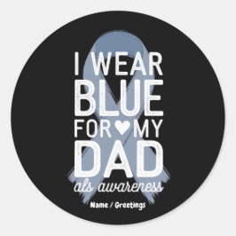 Adesivo Eu Visto Azul Para O Meu Pai Camisa ALS Presente D