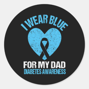 Adesivo Eu Visto Azul Para O Meu Pai T1d Sensibilização Pa
