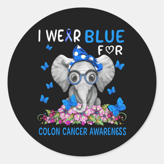Adesivo Eu Visto Azul Para Sensibilização Do Cancer Colôni (Frente)