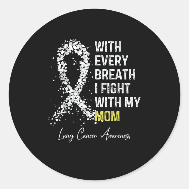 Adesivo Eu Visto Branco Para A Minha Mãe Cancer Pulmonar (Frente)