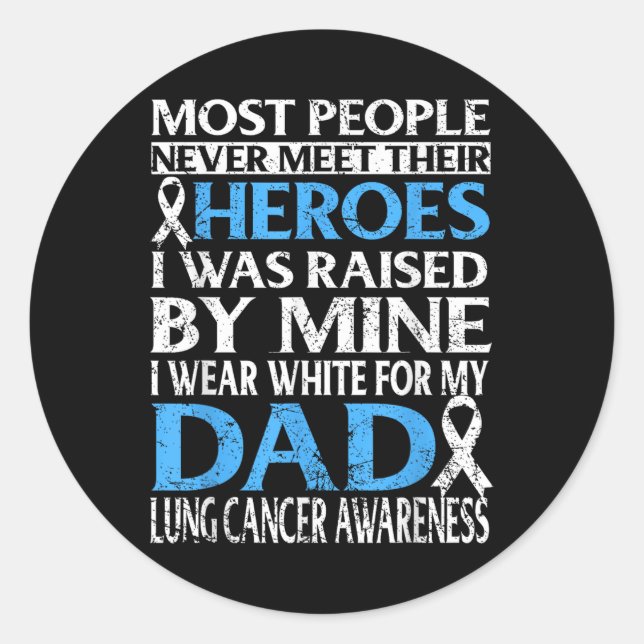 Adesivo Eu Visto Branco Para O Meu Cancer Pai De Pulmão Se (Frente)