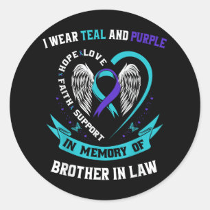 Adesivo Eu Visto Camisa de Consciência do Suicídio Roxo Te