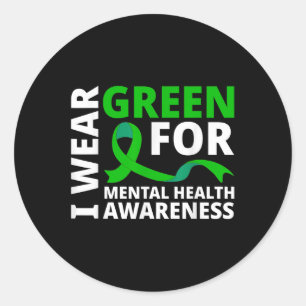 Adesivo Eu Visto Camisa De Fita Verde Para A Saúde Mental