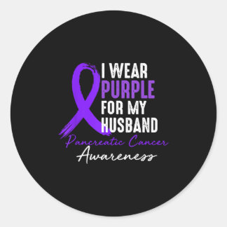 Adesivo Eu Visto Consciência do Câncer de pâncreas Roxo HU