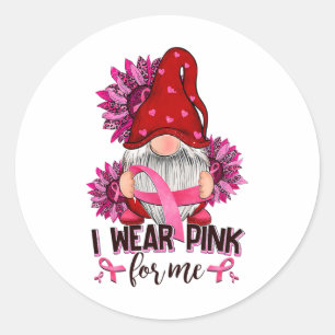 Adesivo Eu Visto cor-de-rosa para mim Cancer de mama "Gnom