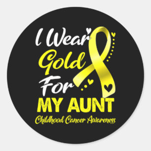 Adesivo Eu Visto Dourado Para A Minha Tia Infância Cancer 
