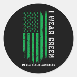 Adesivo Eu Visto Fita Verde Bandeira Americana Aw Mental H