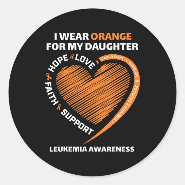 Adesivo Eu visto laranja para a minha consciência de leuce (Frente)