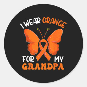 Adesivo Eu Visto Laranja Para Meu Avô Borboleta Leucemia A