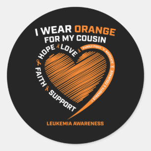 Adesivo Eu Visto Laranja Para Meu Primo Leucemia Sensibili