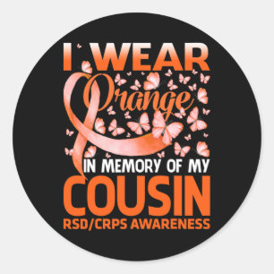 Adesivo Eu Visto Laranja Para Meu Primo Rsd Crps Consciênc