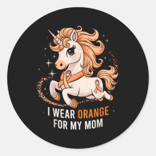 Adesivo Eu Visto Laranja Para Minha Mãe Unicórnio E Sensib