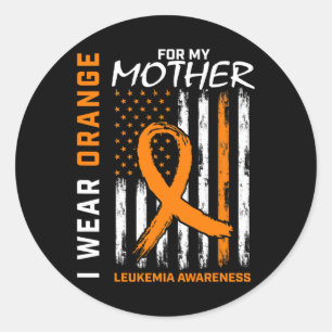 Adesivo Eu Visto Mãe Laranja Mãe Leucemia Consciência Amer