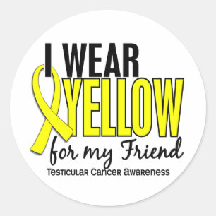 Adesivo Eu visto o cancer Testicular do amigo 10 amarelos