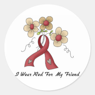 Adesivo Eu visto o vermelho para um amigo