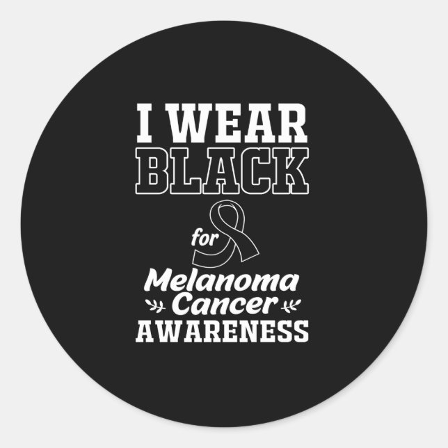 Adesivo Eu Visto Preto Para A Consciência De Melanoma (Frente)