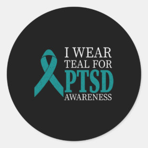Adesivo Eu Visto Ptsd de Fita Teal - Sensibilização para o