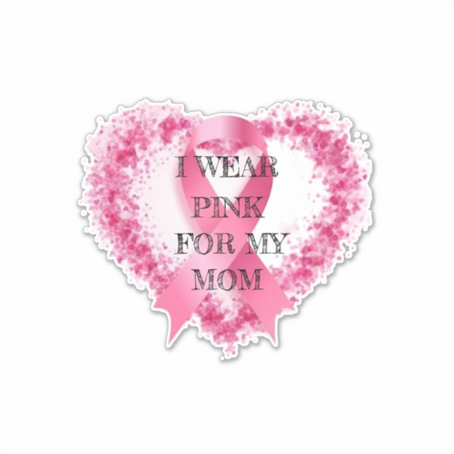 Adesivo Eu visto rosa, em apoio à conscientização do cance (Frente)