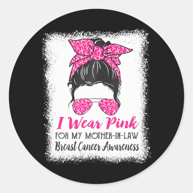 Adesivo Eu Visto Rosa para a minha mãe na lei, Mama de Arm (Frente)