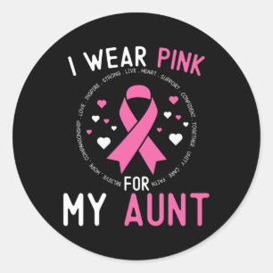 Adesivo Eu Visto Rosa Para Minha Tia Apoio ao cancer de ma