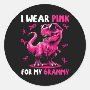 Adesivo Eu Visto Rosa Para O Meu Vírgula T-Rex Dinossauro