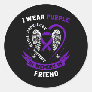 Adesivo Eu Visto Roxo em Memória do Meu Amigo Ca Pancreáti