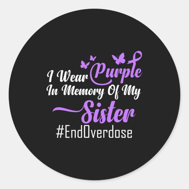 Adesivo Eu visto Roxo para a minha Irmã - #endoverdose (Frente)