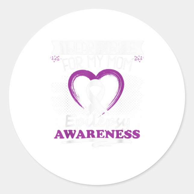 Adesivo Eu visto roxo para a minha mãe, Epilepsy Aware (Frente)