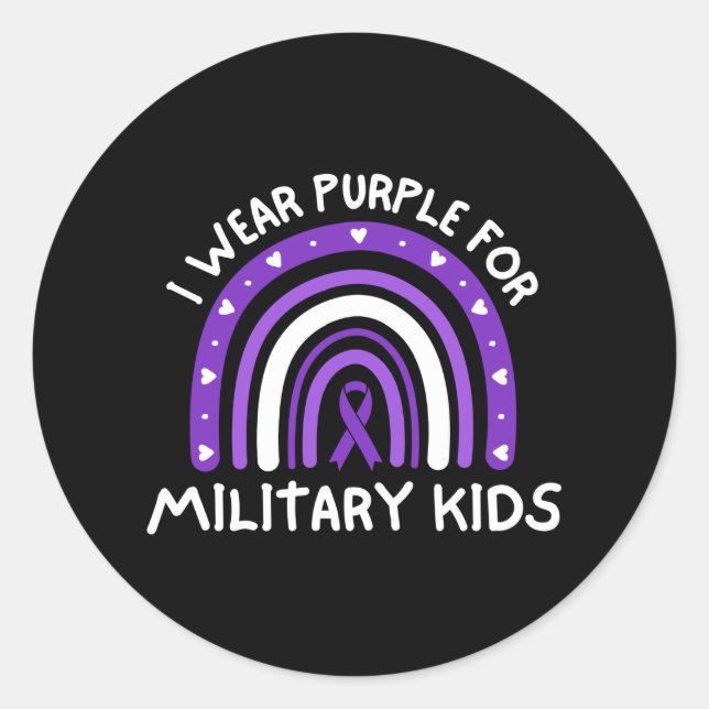 Adesivo Eu Visto Roxo Para Crianças Militares (Frente)