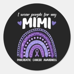 Adesivo Eu Visto Roxo Para O Meu Câncer de pâncreas Rainbo