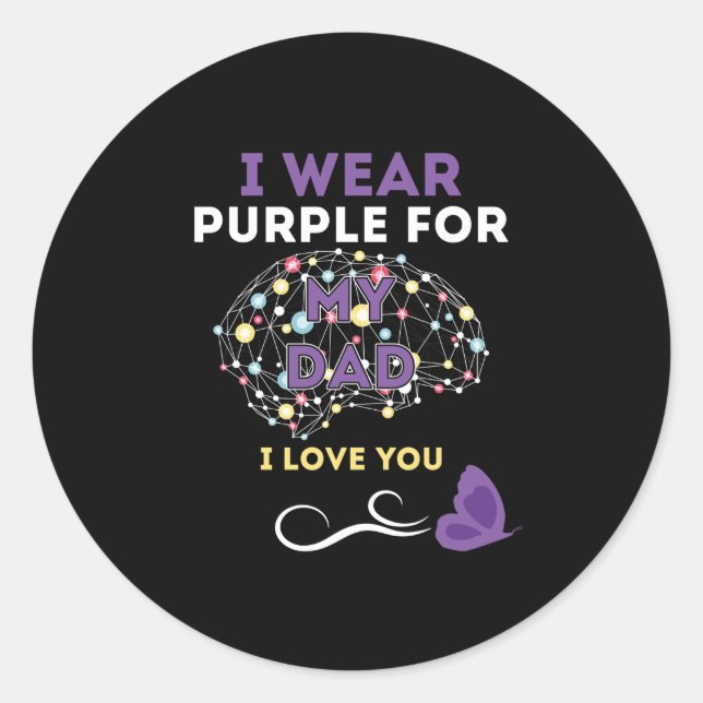 Adesivo Eu Visto Roxo Para O Meu Pai (Frente)