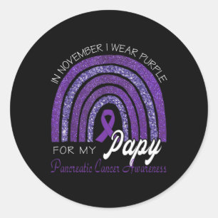 Adesivo Eu Visto Roxo Para O Meu Papá - Câncer de pâncreas