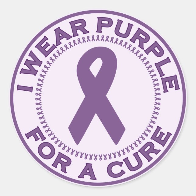 Adesivo Eu Visto Roxo Para Uma Cura (Frente)